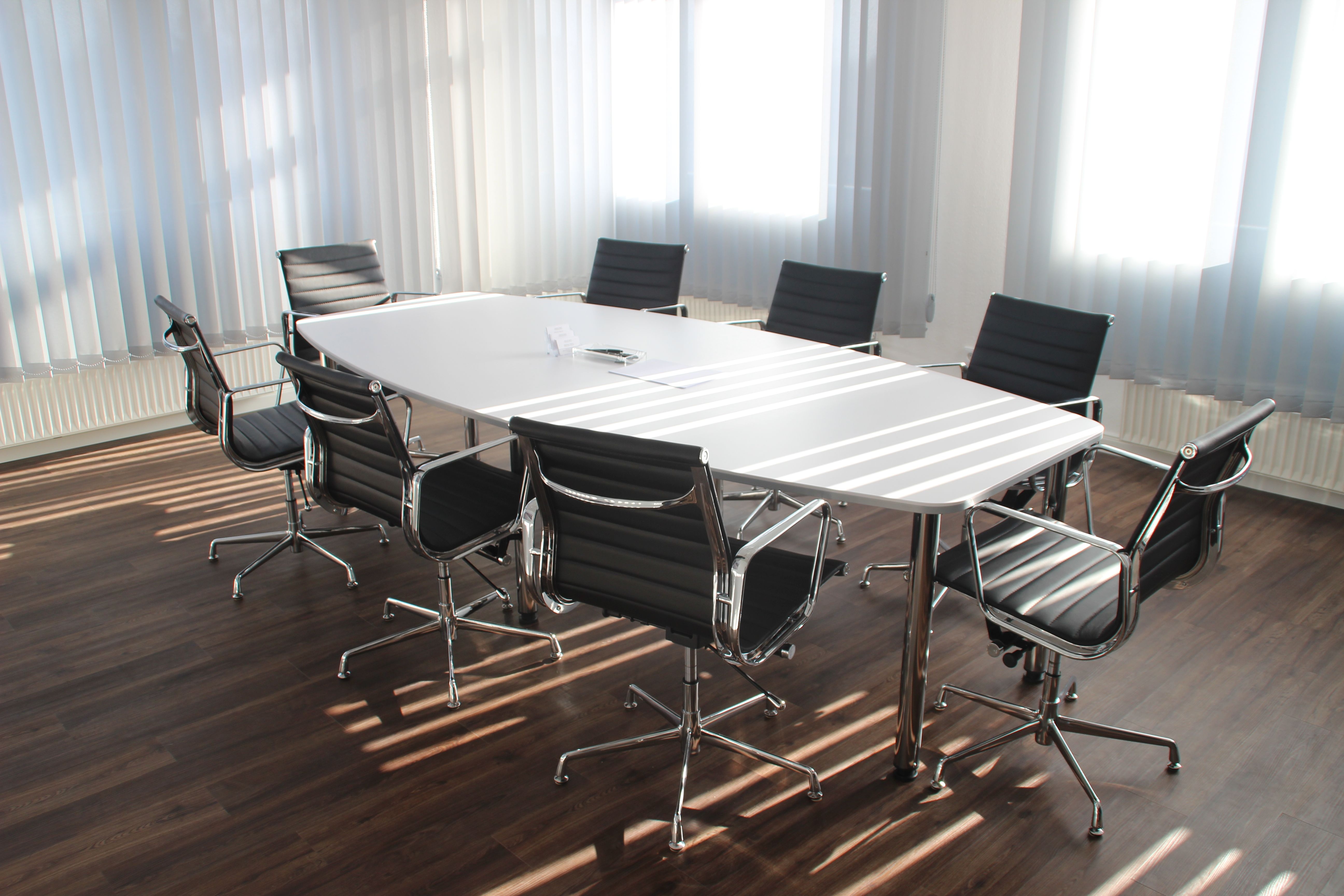 board meeting conference table and chairs